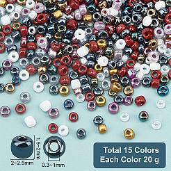 300g 15 perles de rocaille en verre de style&nbsp;SEED-NB0001-38