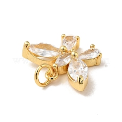 Placage de crémaillère en laiton micro pavé pendentifs en zircone cubique claire&nbsp;KK-H431-15G