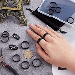 Anillo de acero inoxidable 201 de talla 14 para hombre y mujer.&nbsp;RJEW-DC0001-06A