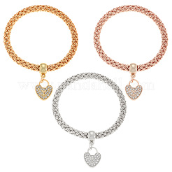 3 Stück Herz-Charm-Armbänder aus Zinklegierung&nbsp;FS-WG3B029-01