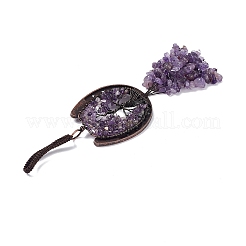Natürlicher Amethyst-Chip-Baum des Lebens-Anhänger-Dekoration&nbsp;G-F733-06C