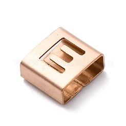 Breloques coulissantes carrées en acier inoxydable 304 avec placage ionique (IP)&nbsp;STAS-L132-25E-RG