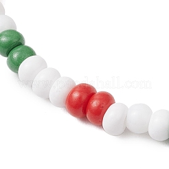 3 bracelet extensible de Noël en perles de verre et de lampwork faites à la main&nbsp;BJEW-MZ00197