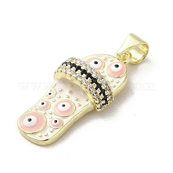 Pendentifs avec zircon cubiques à micro-pavés en laiton&nbsp;KK-E092-18G-08