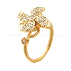 Bague rotative à fleurs pour femme&nbsp;RJEW-U035-01G-07
