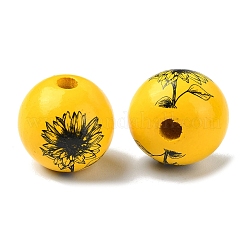 Perles européennes à grand trou en bois&nbsp;WOOD-D027-02