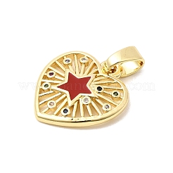 Ciondoli in ottone con pavé di zirconi chiari&nbsp;KK-G554-06G-01