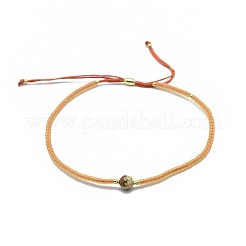 Jaspe natural ajustable pulseras de cuentas trenzadas&nbsp;BJEW-F391-A14