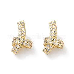 Boucles d'oreilles à tige en laiton avec micro pavé de zircons cubiques transparents&nbsp;EJEW-F895-16G
