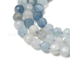 Natürliche Aquamarin Perlen Stränge&nbsp;G-A276-C09-4mm-02