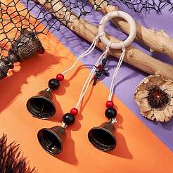 Décoration pendentif cloche en fer thème Halloween&nbsp;HJEW-JM02478