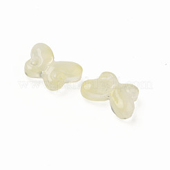 Perle di vetro verniciato a spruzzo trasparente bicolore&nbsp;GLAA-Q092-04-C04