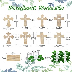 4 style de décorations artisanales en bois&nbsp;WOOD-CJC0019-05B