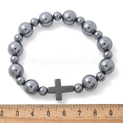 Stretch-Armbänder aus natürlichem Titan mit Hertz-Perlen für Frauen und Männer&nbsp;BJEW-R015-02