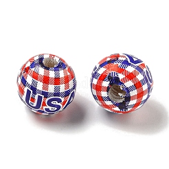 Perles européennes en bois imprimées&nbsp;WOOD-G022-07C
