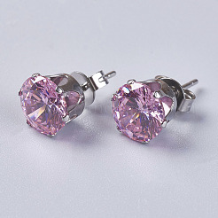 Boucles d'oreilles avec zircon cubique&nbsp;EJEW-I209-09-8mm
