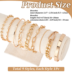 2 ensemble de 2 bracelets et joncs en alliage pour femmes&nbsp;BJEW-SP0001-34B