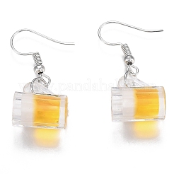 Harz Fass Bier baumeln Ohrring&nbsp;EJEW-N0030-01B-P