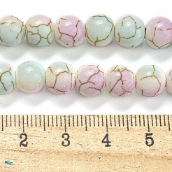 Perles synthétiques turquoises peintes à la cuisson&nbsp;G-H060-03B