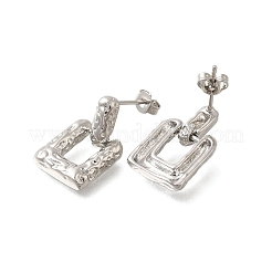 Quadratische Ohrstecker aus Messing mit Gestellbeschichtung&nbsp;EJEW-I310-16P
