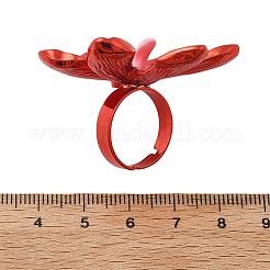 Verstellbare Blumenfingerringe aus Legierung für Damen&nbsp;RJEW-B124-01C