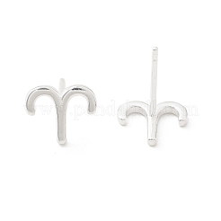 Pendientes de botón de plata de ley 925&nbsp;EJEW-K303-01S-01