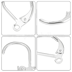 100 pièce de boucles d'oreilles à levier en acier inoxydable chirurgical 316L&nbsp;STAS-BBC0010-61S