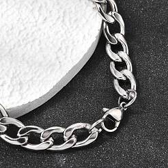 201 bracciali a catena a maglie piatte in acciaio inossidabile per uomo&nbsp;STAS-T077-22B-01P