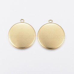 Pendentifs cabochons en acier inoxydable 304 avec placage ionique (IP)&nbsp;STAS-F135-02G