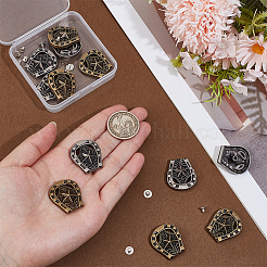 12 pièce de 2 couleurs de rivets à vis solides en alliage pour ceinture en cuir de bagage&nbsp;MOST-CL0001-01