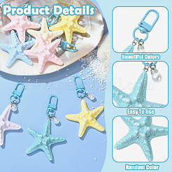 8 colgante de estrella de mar de resina opaca.&nbsp;HJEW-YW00267