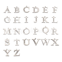 Colgante de letra de acero inoxidable 304 con engastes de rhinestone&nbsp;STAS-TA0001-11P