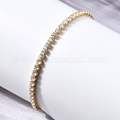 Messing-Gliederkettenarmbänder mit Mikropflaster und klarem Zirkonia für Damen&nbsp;BJEW-S170-02G-A