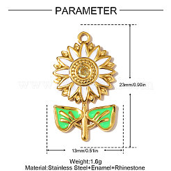 Pendentifs en acier inoxydable 304 émaillés&nbsp;STAS-OY008-54G