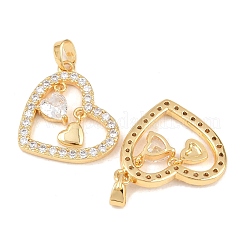 Pendentifs en laiton zircon cubique transparent&nbsp;KK-G552-02G-04