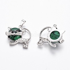 Ciondoli gattini sintetici in malachite&nbsp;G-J386-C11