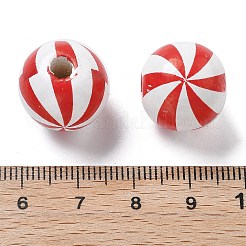 Perles européennes en bois de schima imprimées&nbsp;WOOD-G023-15B