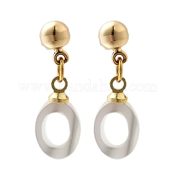 Ovale Ohrstecker aus Messing&nbsp;EJEW-Z086-05G