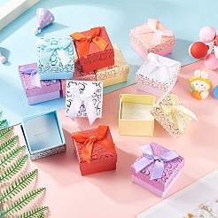 12 Stück 6 Farben Bowknot Karton Papier Ring Geschenk Aufbewahrungsboxen&nbsp;CON-TA0001-28