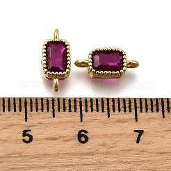 Connecteurs de liens de zircone cubique en laiton plaqué or véritable 18k&nbsp;ZIRC-L100-009G-08