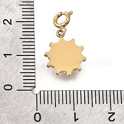 304 Edelstahl Pavé Naturkarneol (gefärbt & erhitzt) Sonnenanhänger Dekoration&nbsp;STAS-H202-50G