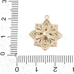 Breloques pendantes européennes en laiton micro pavé de zircones cubiques transparentes&nbsp;KK-Q026-13G