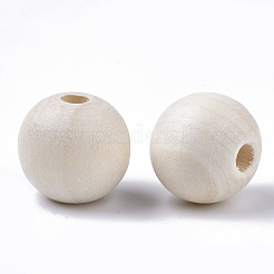 Natürliche unfertige Holzperlen&nbsp;WOOD-S651-A16mm-LF