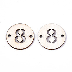 Connettori di collegamento in legno di pioppo naturale non finito&nbsp;WOOD-S045-138B-8