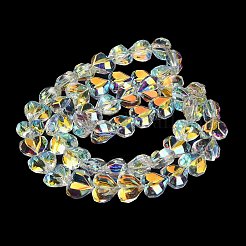 Chapelets de perles en verre transparent électrolytique&nbsp;X-EGLA-B012-AB01