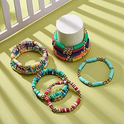 14 set di braccialetti elastici da surfista fatti a mano in argilla polimerica a 14 colori&nbsp;BJEW-JB08826