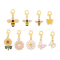 9 pz 9 stile lega smalto pendente decorazione&nbsp;HJEW-CD0001-01