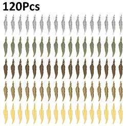 120 pièces 6 couleurs pendentifs en alliage de style tibétain&nbsp;FIND-YW0006-89