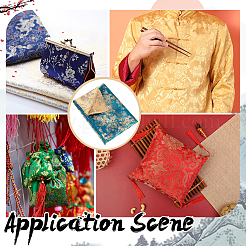 Tissu polyester à motif floral de style chinois pour vêtements et décoration intérieure&nbsp;DIY-WH0622-735B