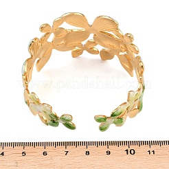 Bracelets manchettes en acier inoxydable 304 émaillé&nbsp;BJEW-H638-03B-G